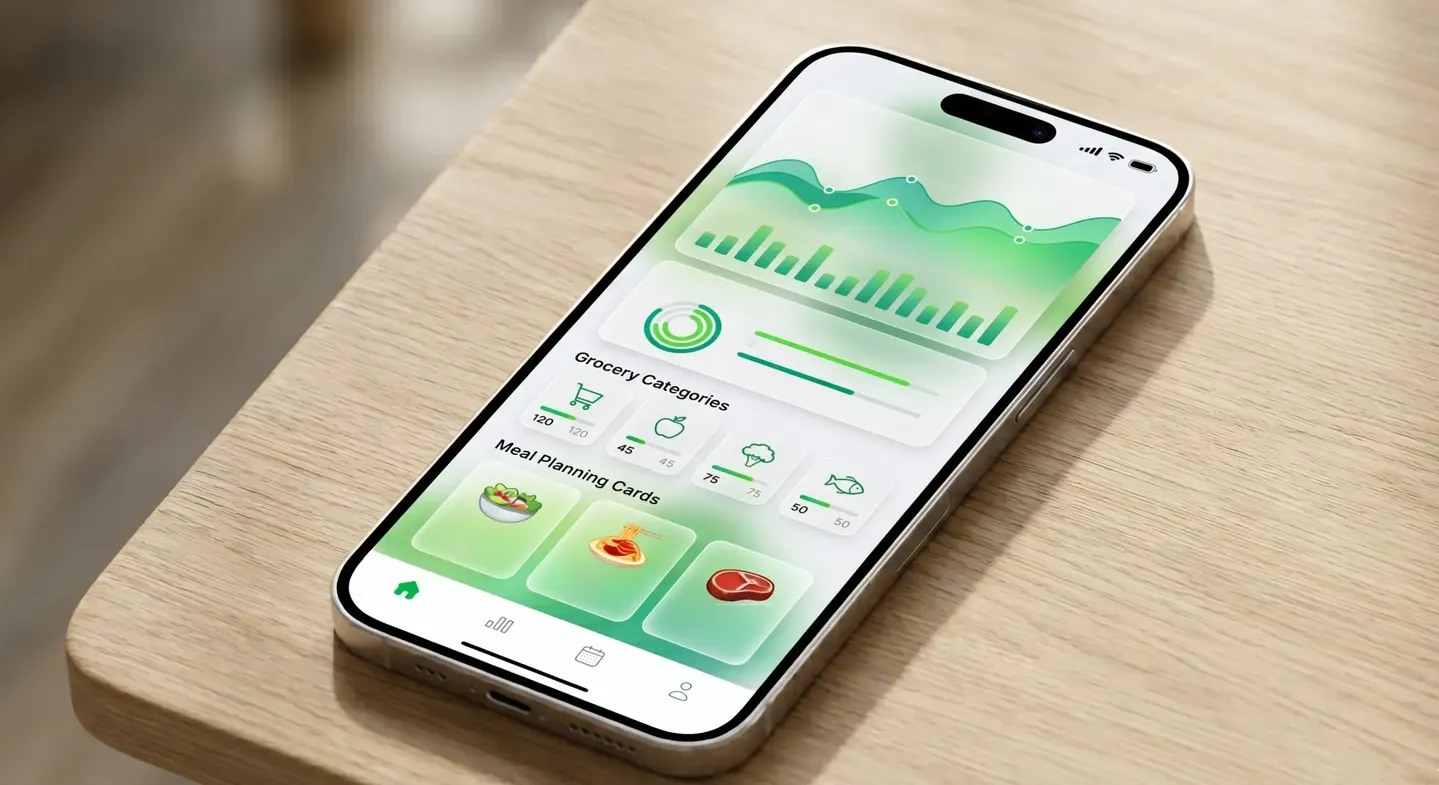 Smartteller Lebensmittelbudget App mit Budgetübersicht