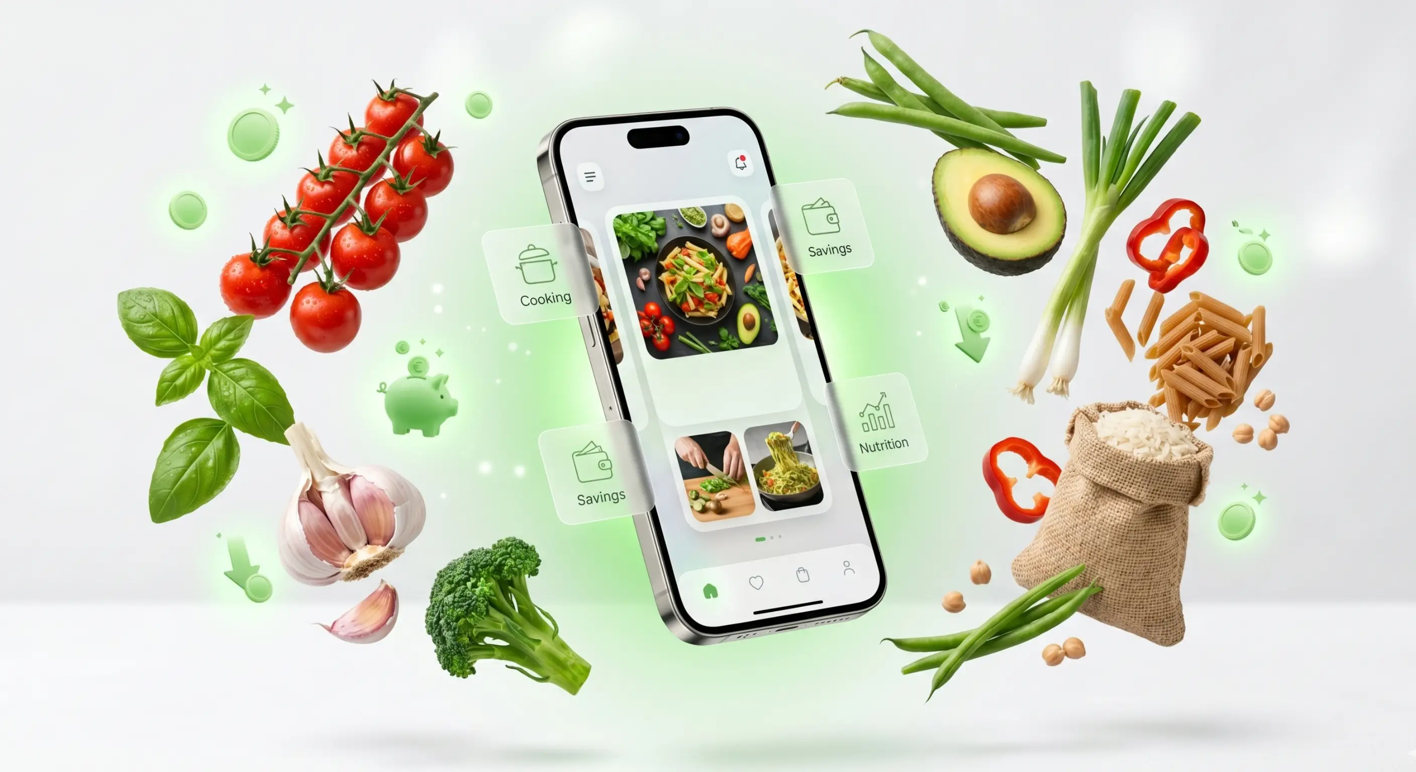 Smartteller Web-App Vorschau mit Essensplan und Einkaufsliste