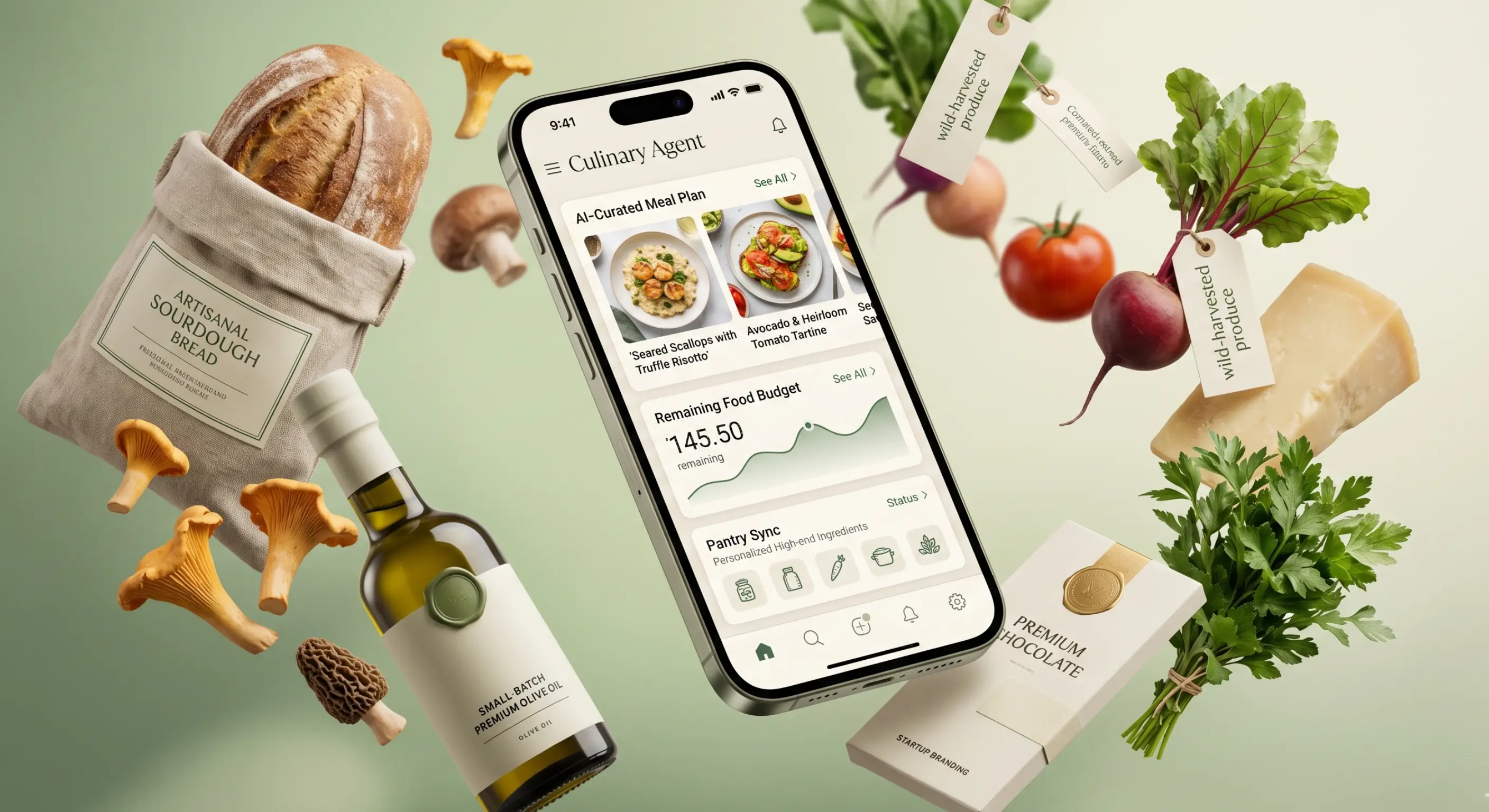Smartteller Premium Markenmotiv mit App und Food-Budget Thema