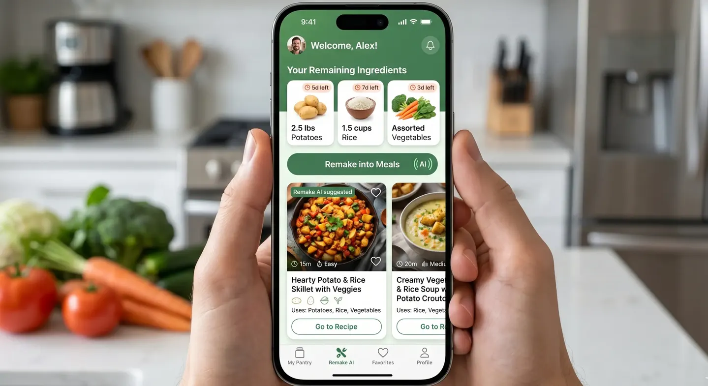 Smartteller Restemonster und Kühlschrank-Rezeptgenerator